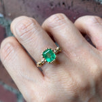 relax line puffsleeve cuffs ring　エメラルドリング