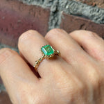 relax line puffsleeve cuffs ring　エメラルドリング