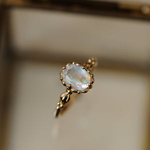 relax line puffsleeve ring　ムーンストーンリング
