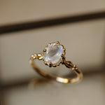 relax line puffsleeve ring　ムーンストーンリング