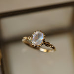 relax line puffsleeve ring　ムーンストーンリング