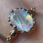 relax line puffsleeve ring　ムーンストーンリング