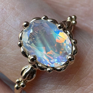 relax line puffsleeve ring　ムーンストーンリング