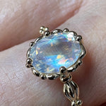 relax line puffsleeve ring　ムーンストーンリング