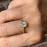 relax line puffsleeve ring　ムーンストーンリング