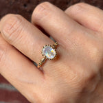 relax line puffsleeve ring　ムーンストーンリング