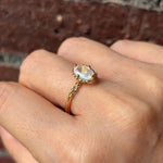 relax line puffsleeve ring　ムーンストーンリング