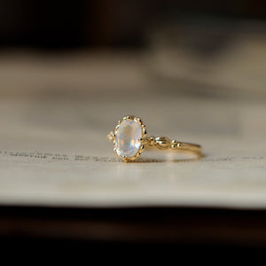 relax line puffsleeve ring　ムーンストーンリング