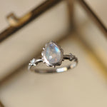 relax line puffsleeve ring　ムーンストーンリング
