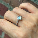 relax line puffsleeve ring　ムーンストーンリング