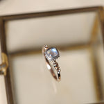 relax line puffsleeve ring　ムーンストーンリング