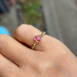 relax line cuffs&puffsleeve  ring　ピンクスピネル