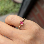relax line cuffs&puffsleeve  ring　ピンクスピネル