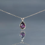 relax line Pendant　グレープガーネット×ダイアモンドペンダント