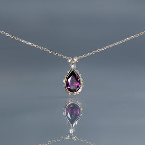 relax line Pendant　グレープガーネット×ダイアモンドペンダント