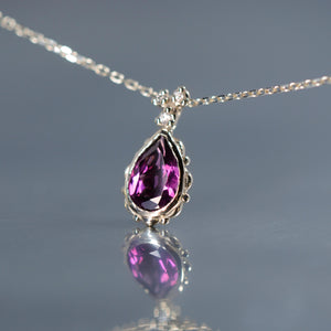 relax line Pendant　グレープガーネット×ダイアモンドペンダント