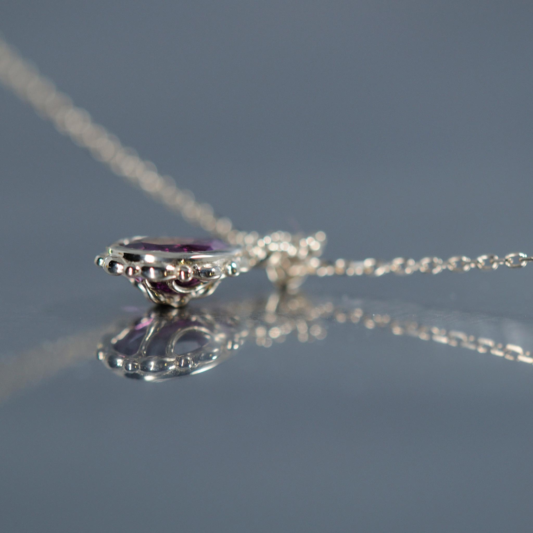 relax line Pendant　グレープガーネット×ダイアモンドペンダント