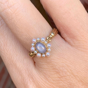 graceline　pearl ruff ring / 真珠の襞襟リング　スターサファイア