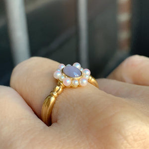 graceline　pearl ruff ring / 真珠の襞襟リング　スターサファイア
