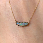 relax line pendant　セミブラックオパールペンダント