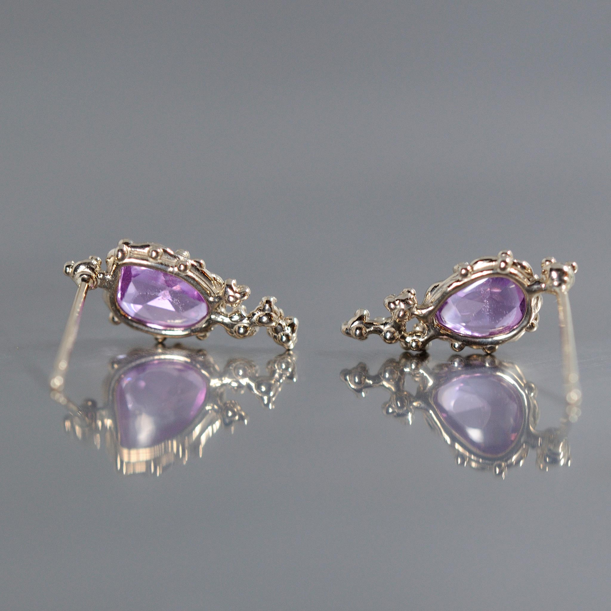 relaxline pierced earrings　サファイアローズカットピアス