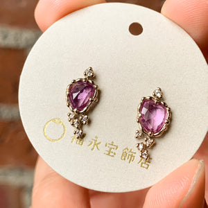 relaxline pierced earrings　サファイアローズカットピアス