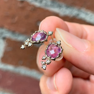 relaxline pierced earrings　サファイアローズカットピアス