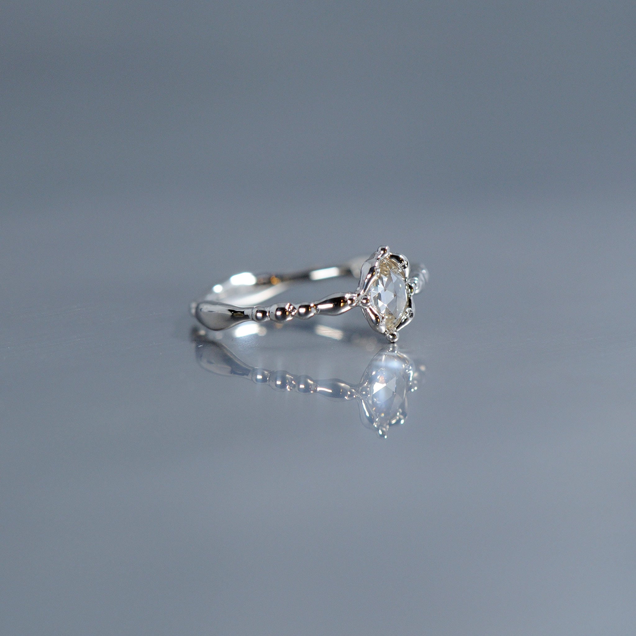 relax line rosecut pinkie ring　ローズカットダイヤモンド　ピンキーリング
