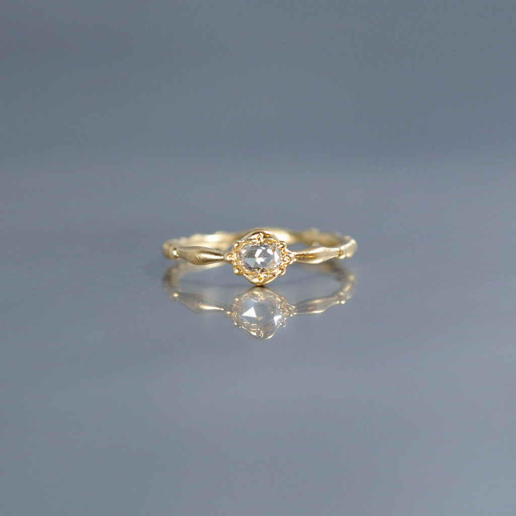 relax line rosecut pinkie ring　ローズカットダイヤモンド　ピンキーリング