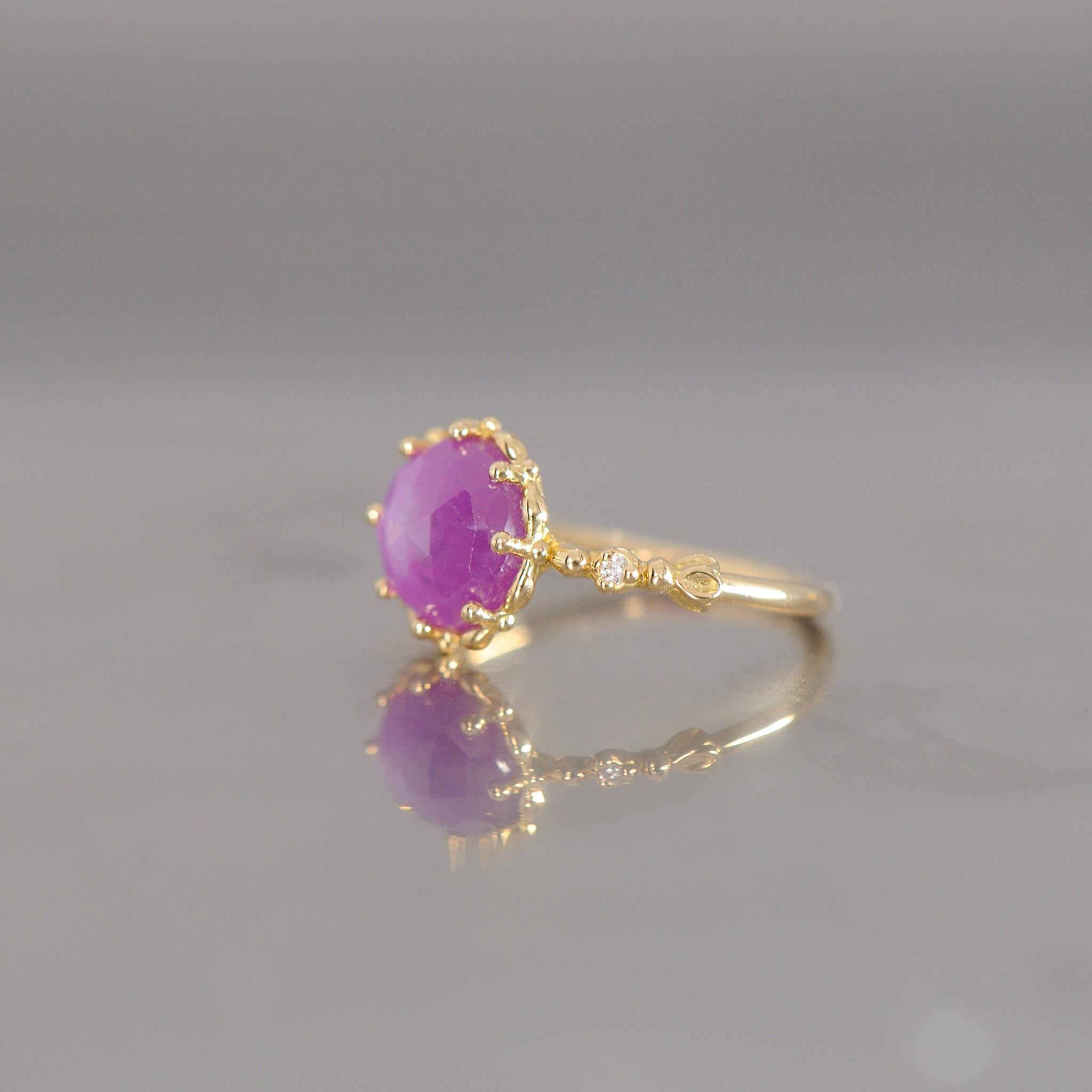 relaxline　cuffsring　スターサファイアローズカットリング