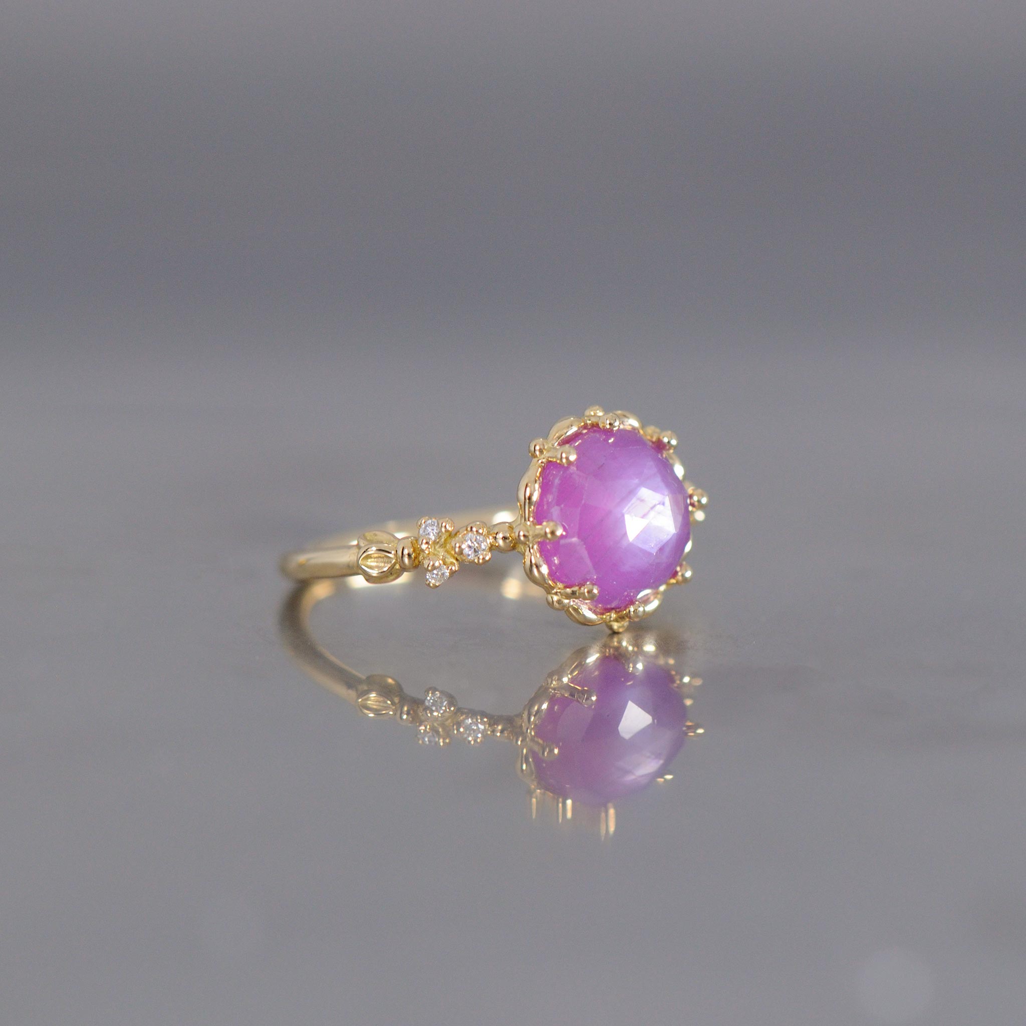 relaxline　cuffsring　スターサファイアローズカットリング