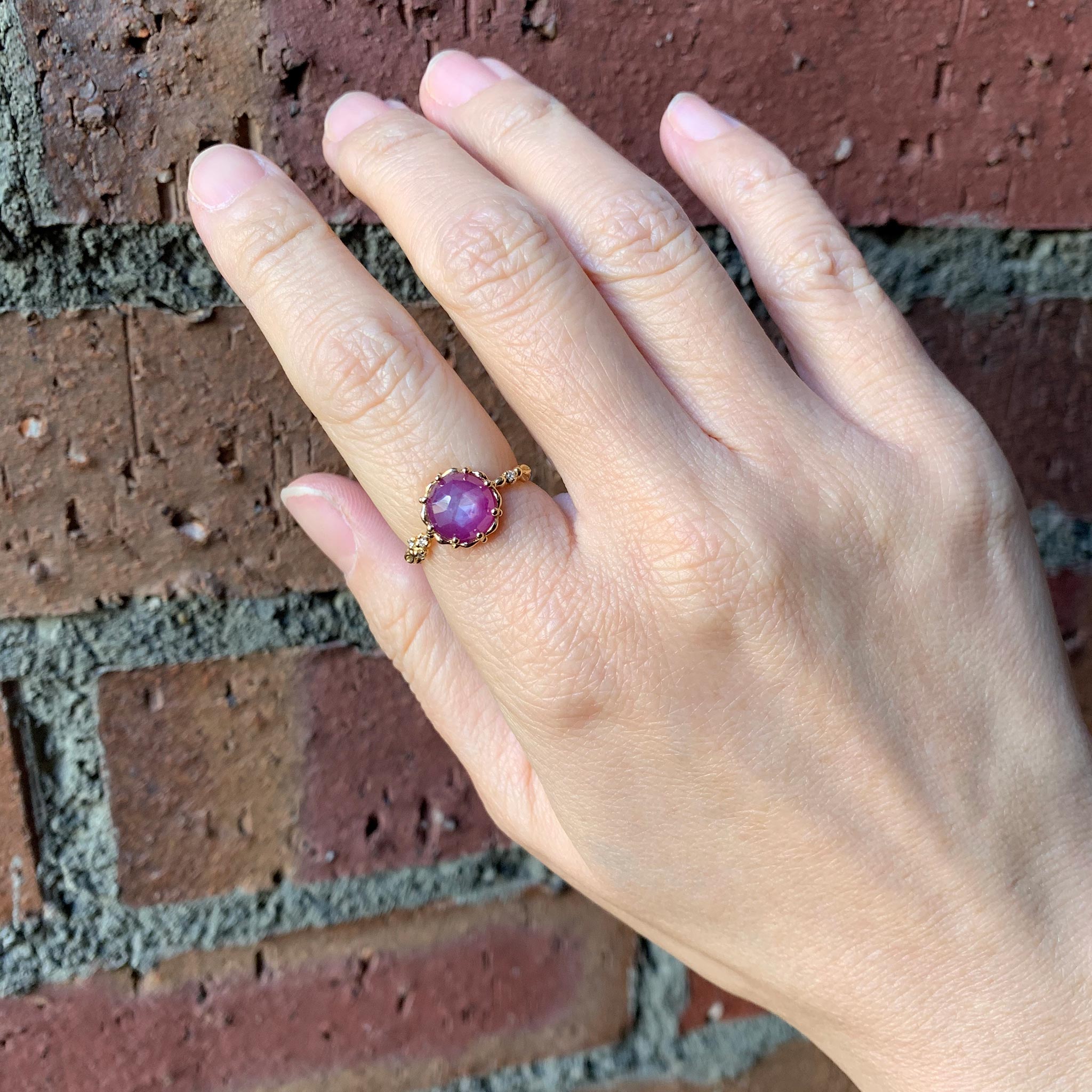 relaxline　cuffsring　スターサファイアローズカットリング