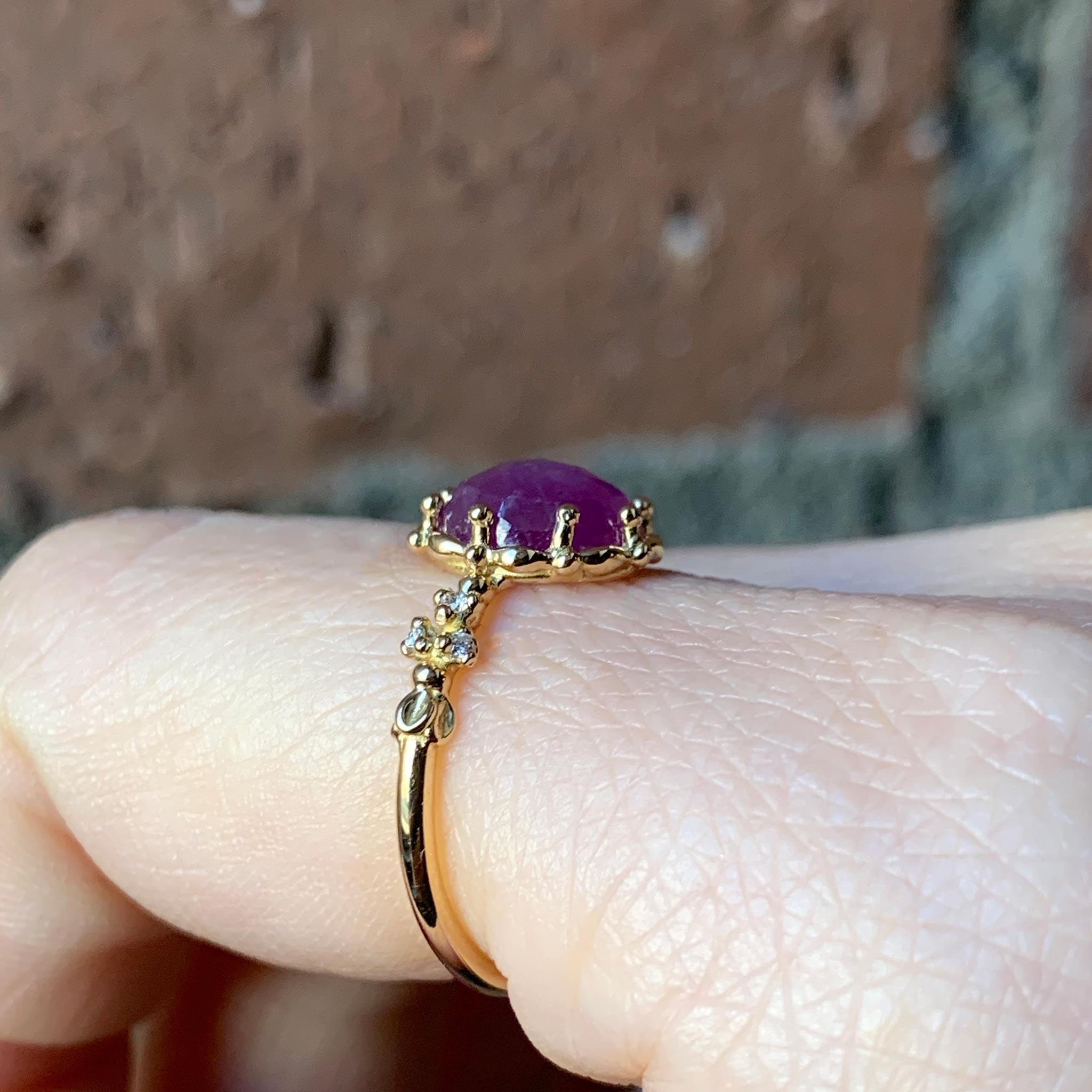 relaxline　cuffsring　スターサファイアローズカットリング