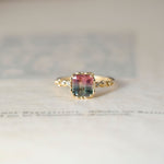 relaxr line cuffs＆puffsleeve ring　バイカラートルマリン×ダイヤリング