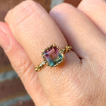 relaxr line cuffs＆puffsleeve ring　バイカラートルマリン×ダイヤリング