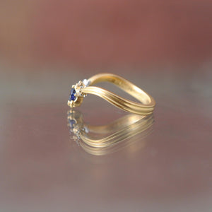 graceline　V shaped tiara ring sapphire/Vライン　ティアラリング